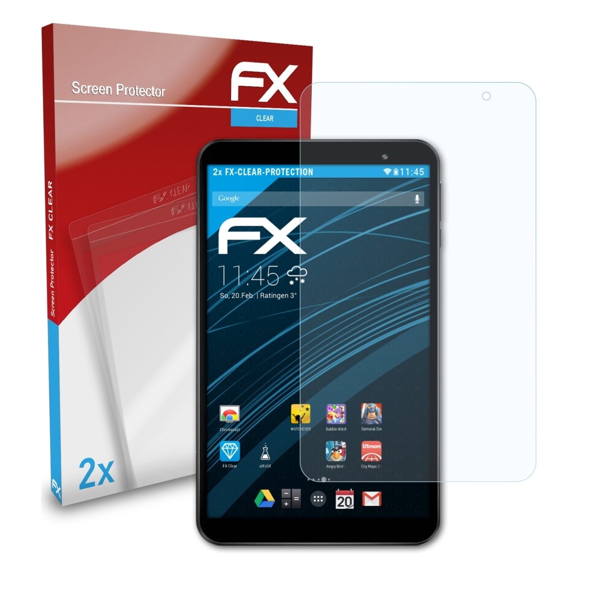 Displayschutz(für P80X) 2x ATFOLIX Teclast FX-Clear