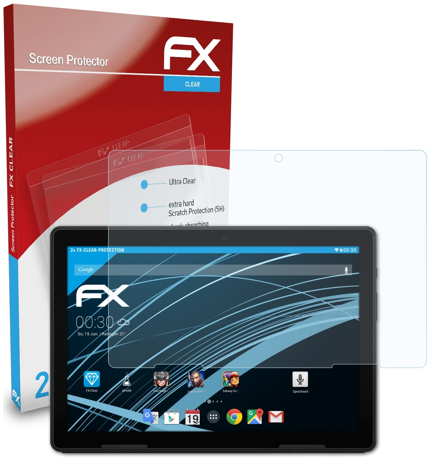 ATFOLIX 2x FX-Clear Displayschutz(für Medion LIFETAB E10714)
