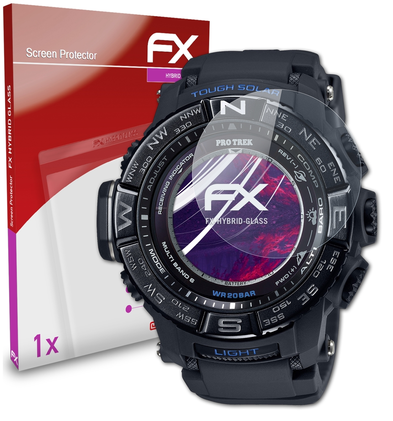 ATFOLIX FX-Hybrid-Glass Casio PRW-3510Y-1ER) Schutzglas(für
