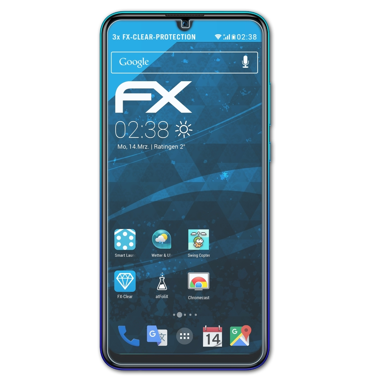 Huawei 3x P Displayschutz(für ATFOLIX FX-Clear Smart 2019)