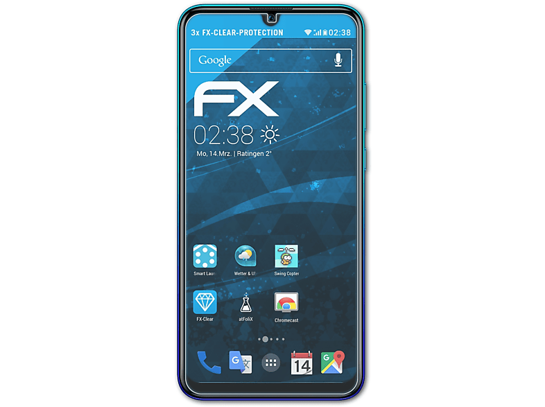 ATFOLIX 3x FX-Clear Displayschutz(für Huawei P Smart 2019)