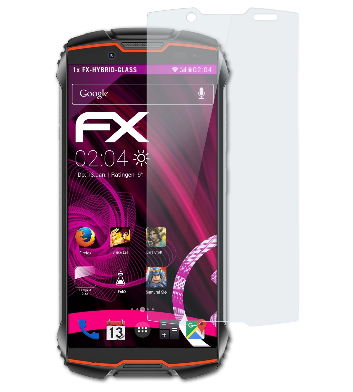 ATFOLIX FX-Hybrid-Glass Schutzglas(für Cubot KingKong Mini 2)