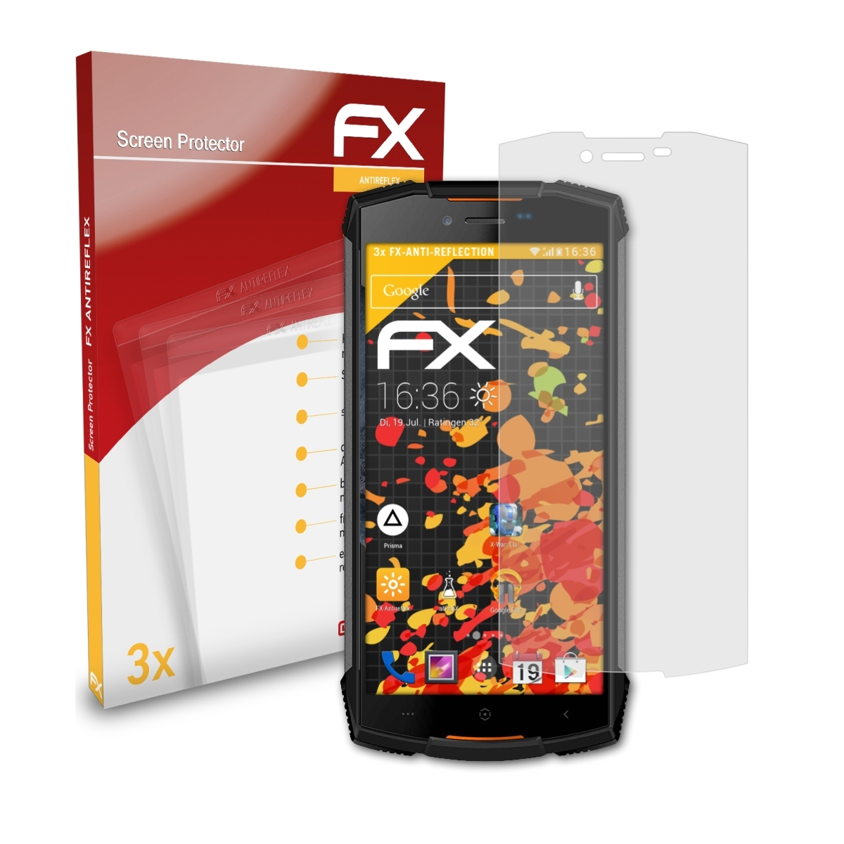 3x ATFOLIX Displayschutz(für Doogee FX-Antireflex S55 Lite)
