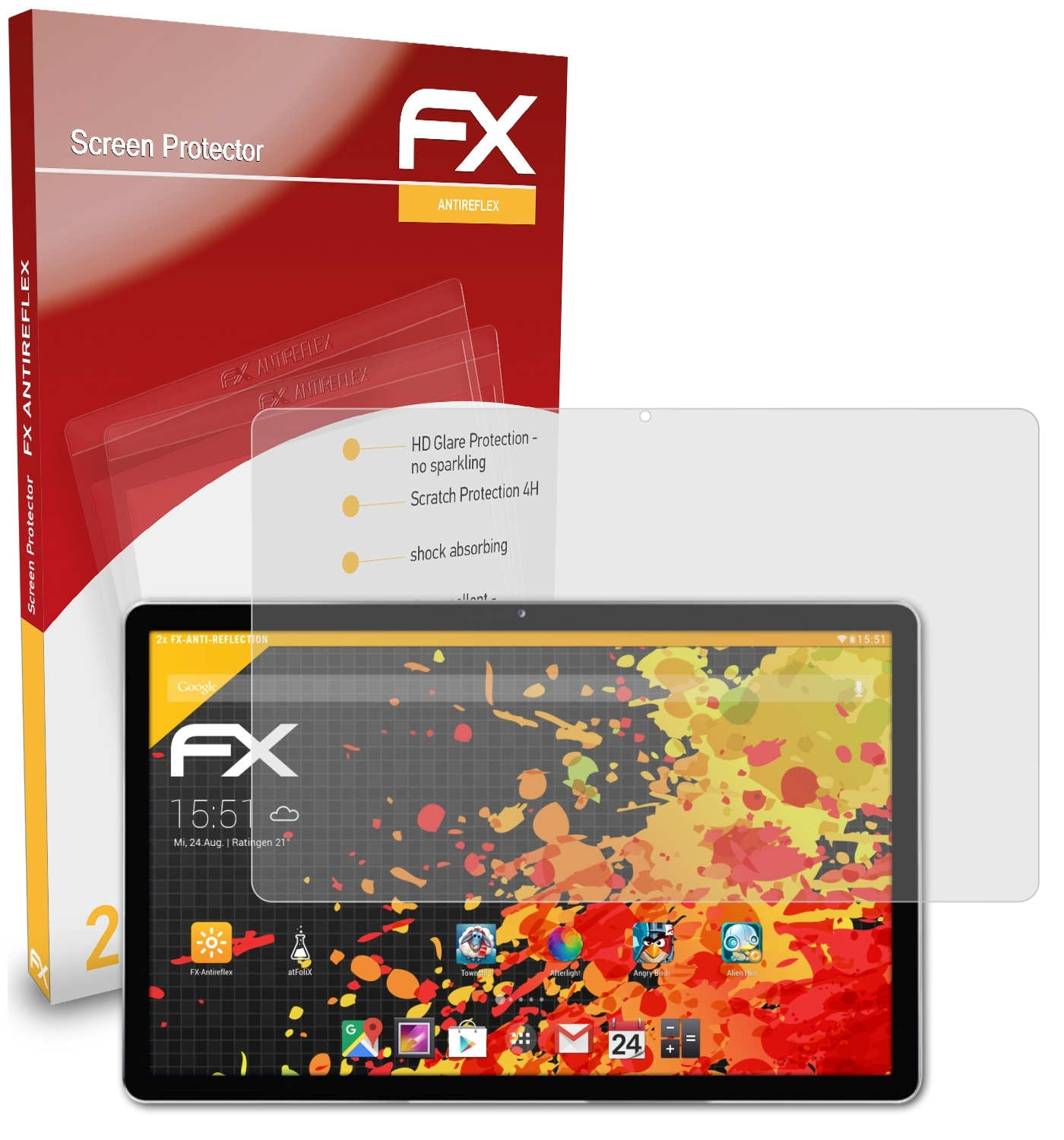 ATFOLIX 2x FX-Antireflex Displayschutz(für Lenovo Plus 11) Pad
