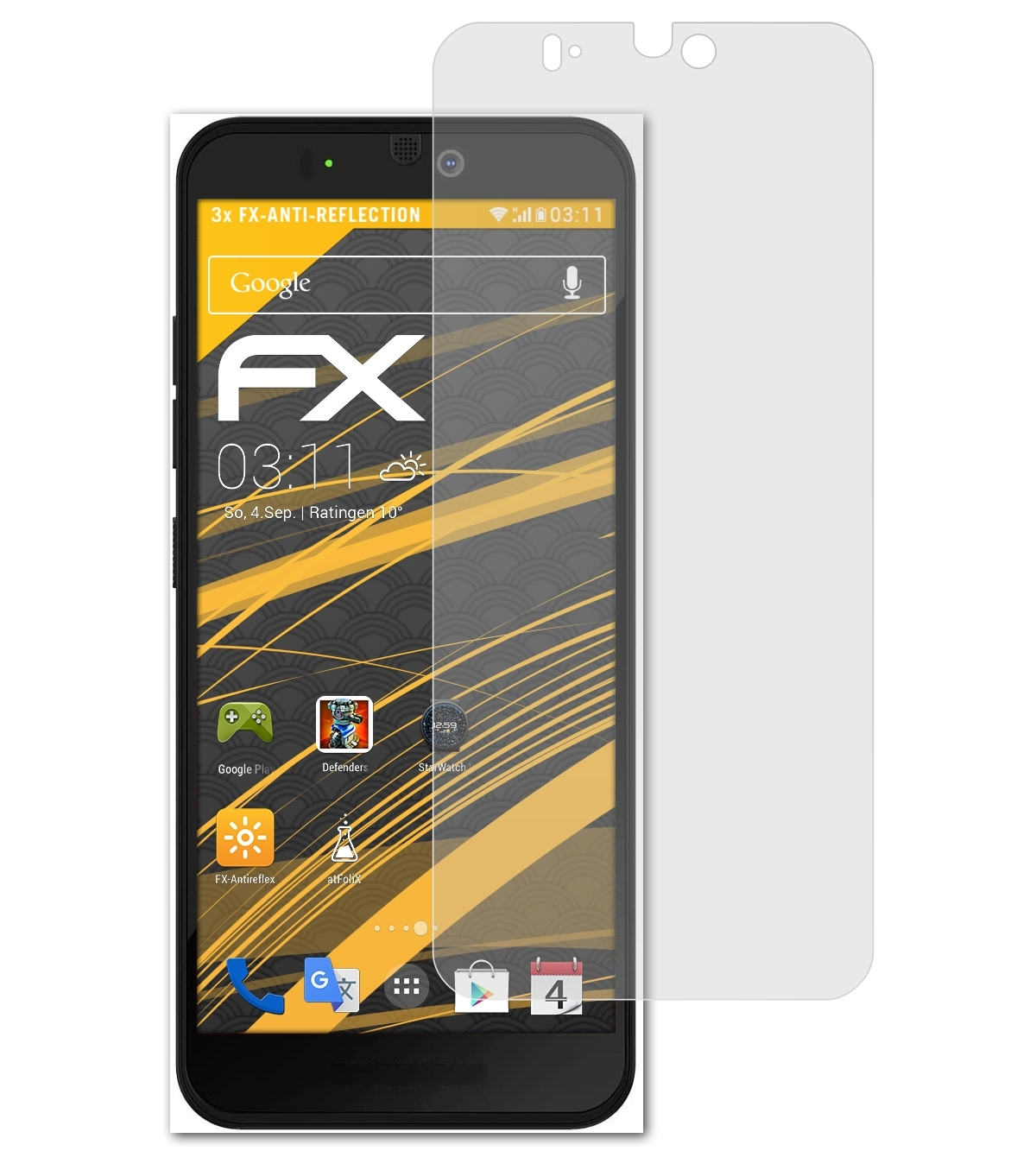 ATFOLIX 3x Displayschutz(für 3+) FX-Antireflex Fairphone