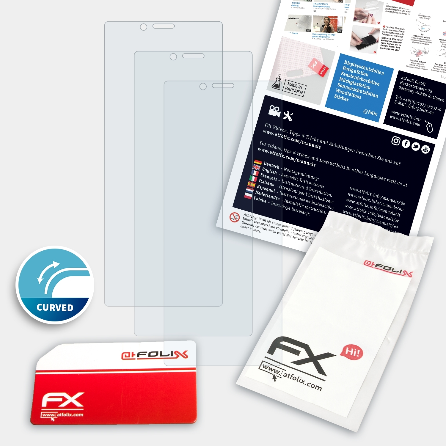3x FX-ActiFleX Xperia Sony 1) ATFOLIX Displayschutz(für