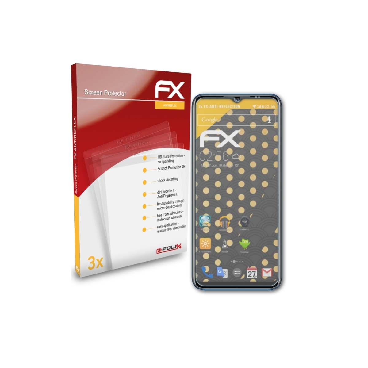 ATFOLIX 3x FX-Antireflex Displayschutz(für Gionee Max Pro)
