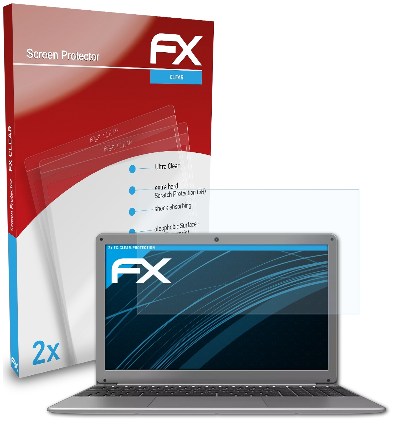 ATFOLIX 2x FX-Clear Displayschutz(für Peaq PNB Classic C150V)