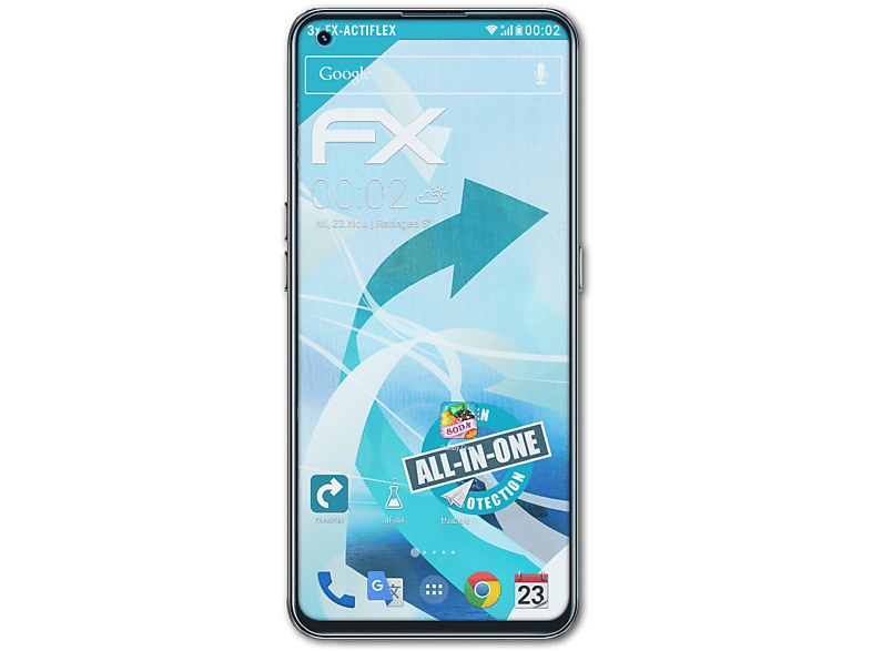 ATFOLIX 3x GT Realme Displayschutz(für Global) FX-ActiFleX