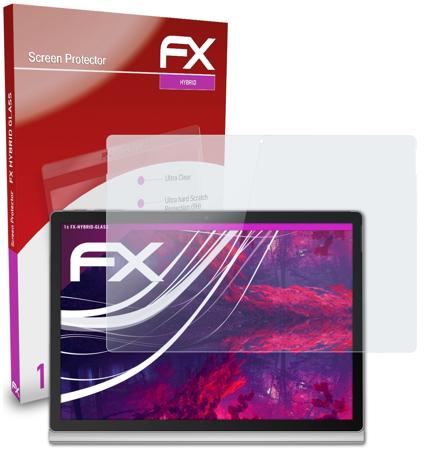 Schutzglas(für Microsoft Surface FX-Hybrid-Glass ATFOLIX 3 inch)) (13,5 Book