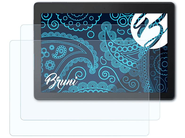 BRUNI 2x Basics-Clear Tab Schutzfolie(für Lenovo E10)