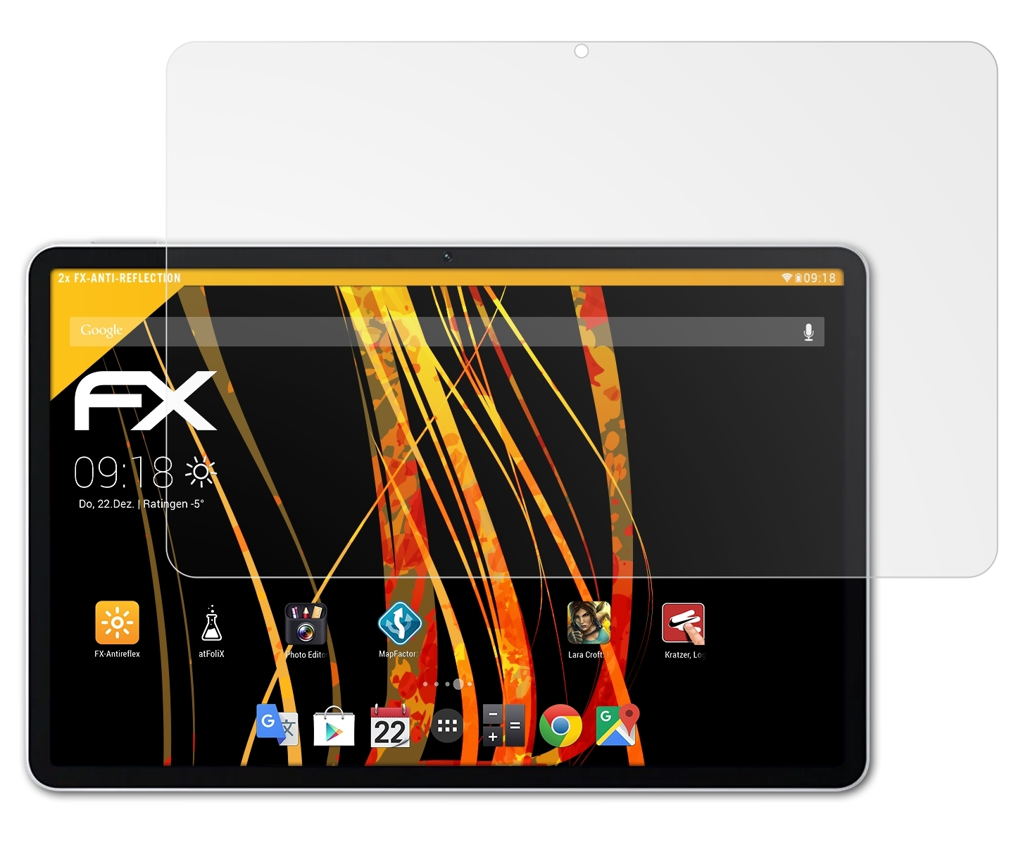 ATFOLIX 2x 5G) Displayschutz(für FX-Antireflex Pro V7 Pad Honor