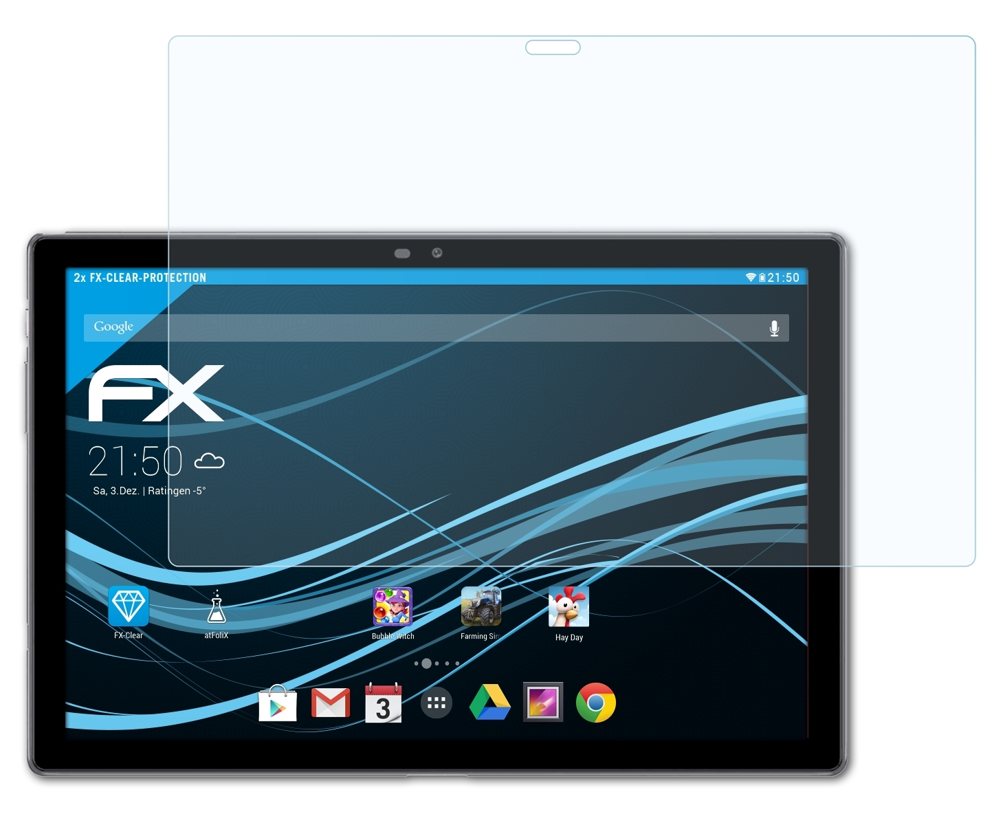 9 2x Tab FX-Clear Blackview 4G) Displayschutz(für ATFOLIX