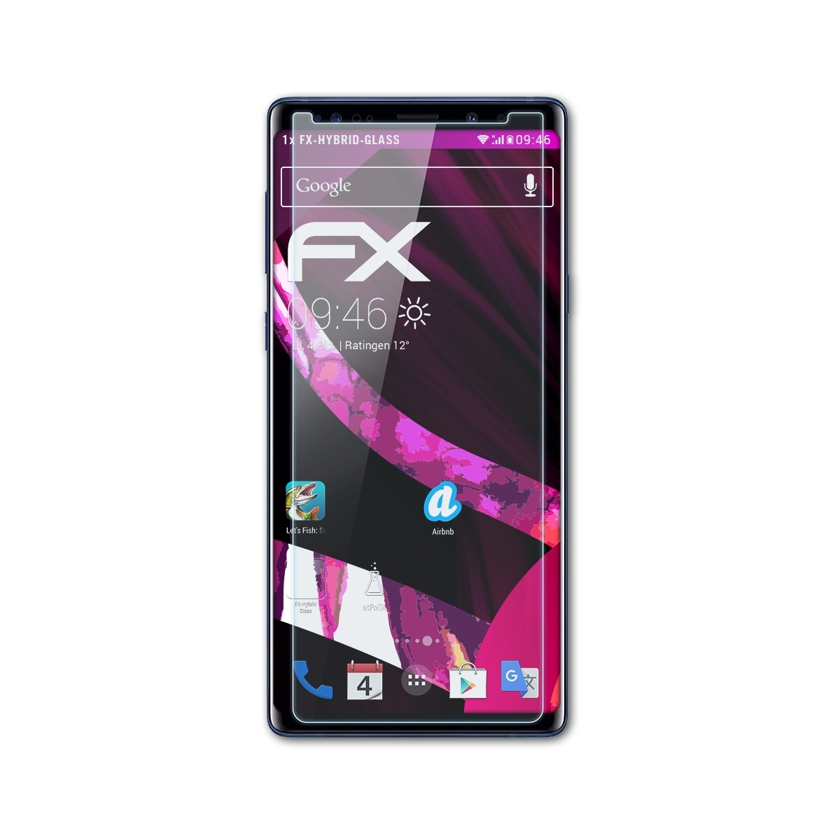 Samsung Note 9 Schutzglas(für (Front FX-Hybrid-Glass cover)) ATFOLIX Galaxy