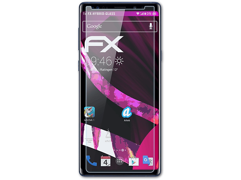 ATFOLIX FX-Hybrid-Glass Schutzglas(für Samsung 9 (Front Note Galaxy cover))
