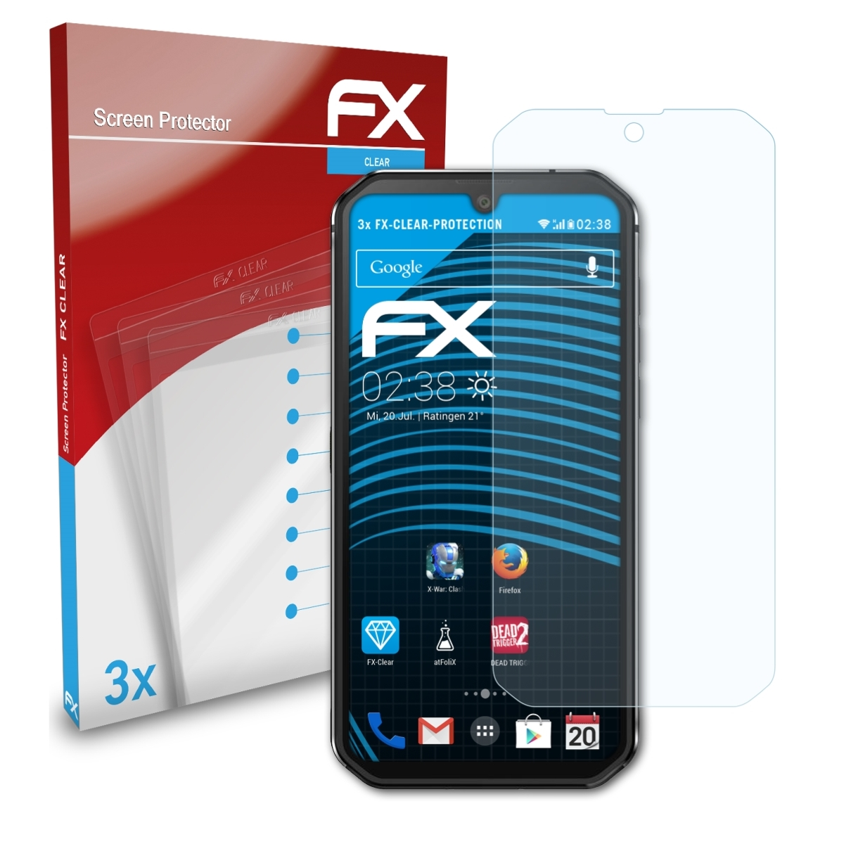 ATFOLIX 3x FX-Clear Displayschutz(für Blackview BV9900)