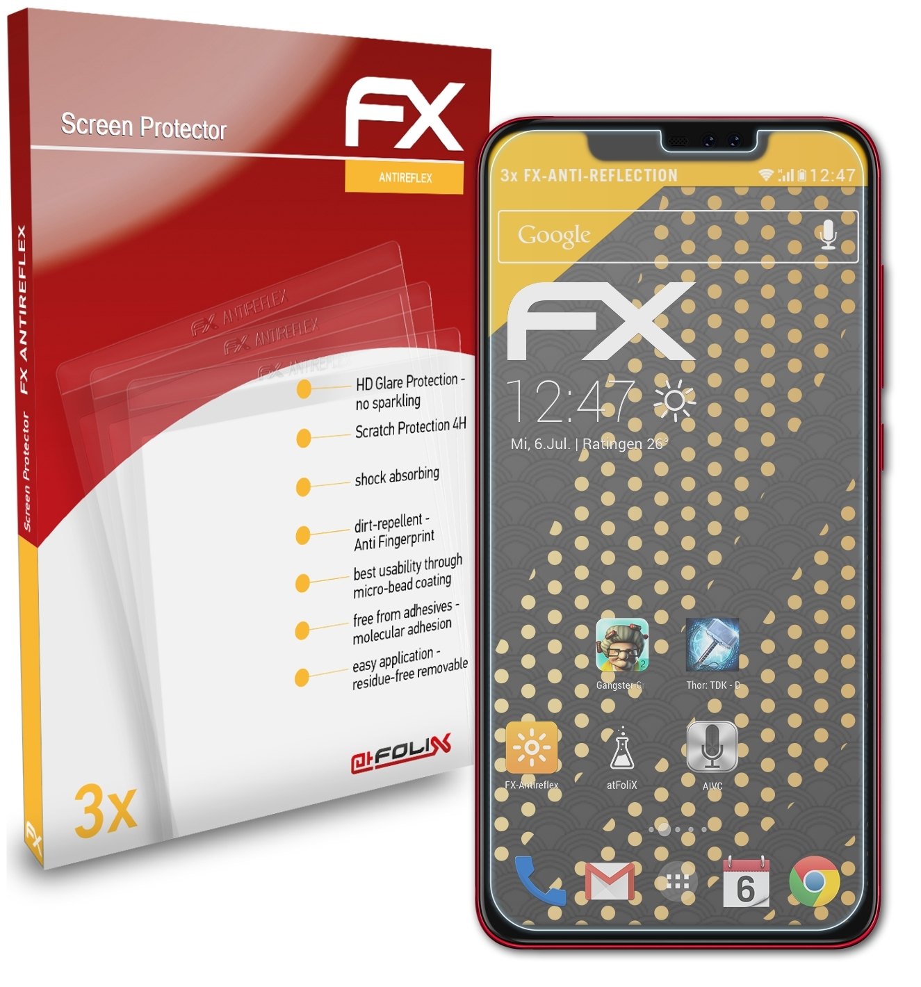ATFOLIX 3x FX-Antireflex Z2) UMiDigi Displayschutz(für