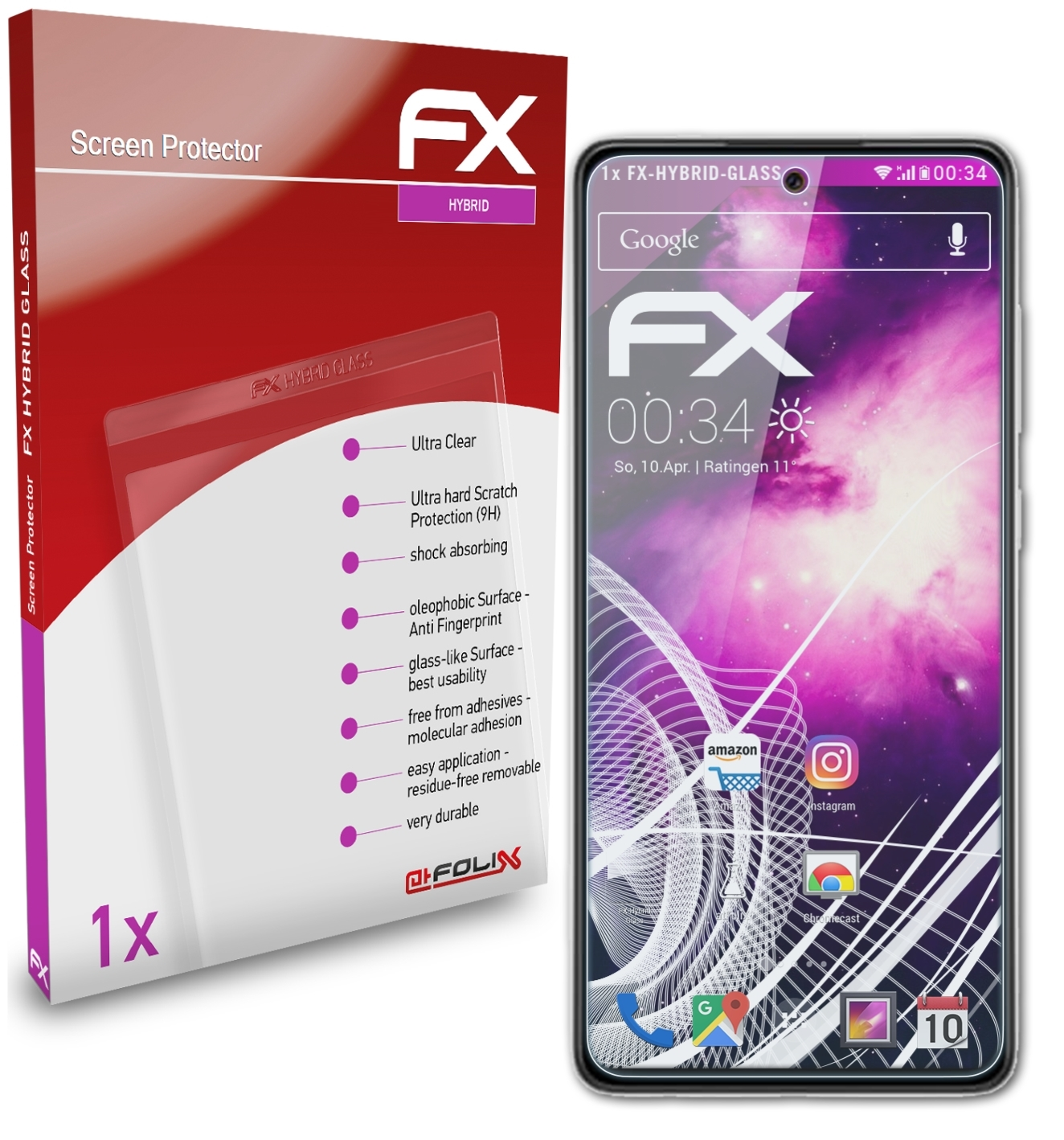 ATFOLIX FX-Hybrid-Glass Samsung 5G) A52s Galaxy Schutzglas(für
