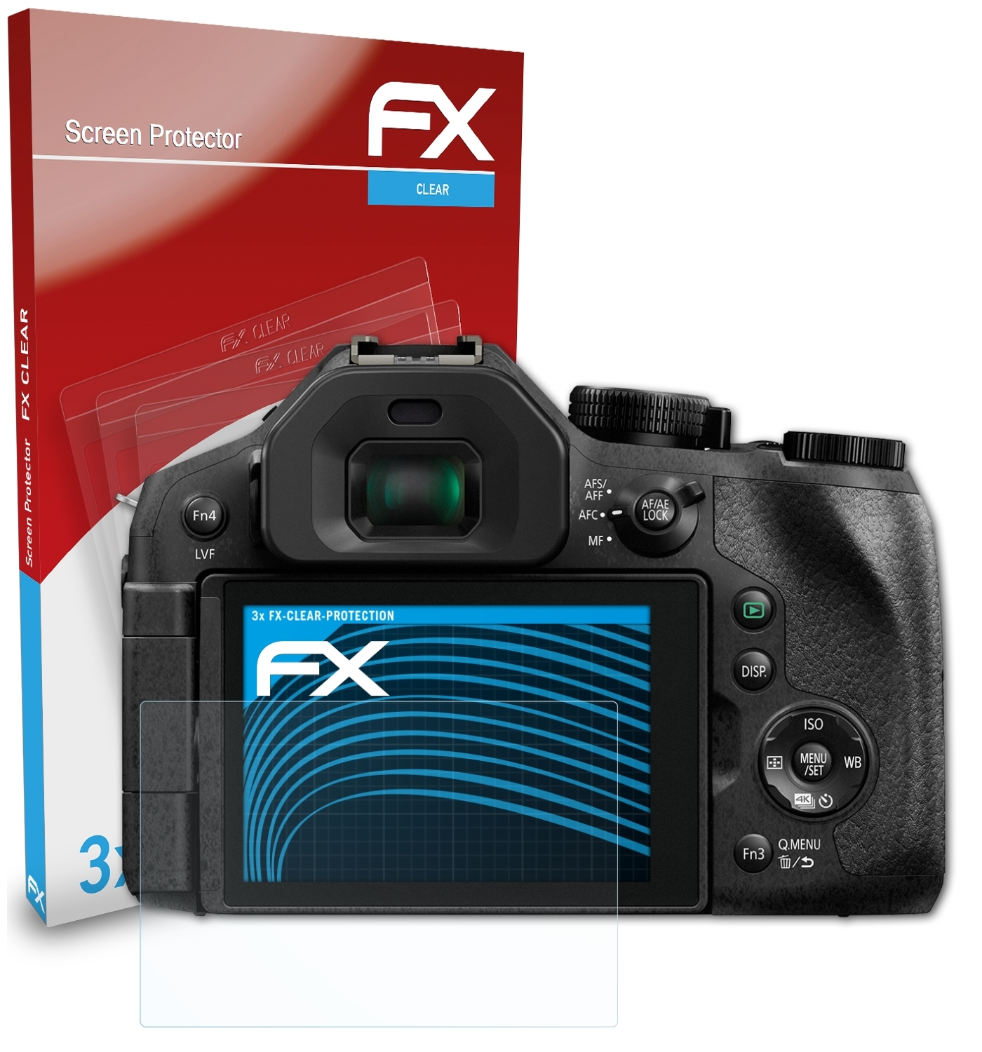 Displayschutz(für ATFOLIX FX-Clear DMC-FZ300) 3x Lumix Panasonic
