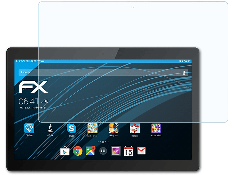 ATFOLIX 2x FX-Clear Displayschutz(für Trekstor SurfTab Theatre L15) | Tabletschutzfolien