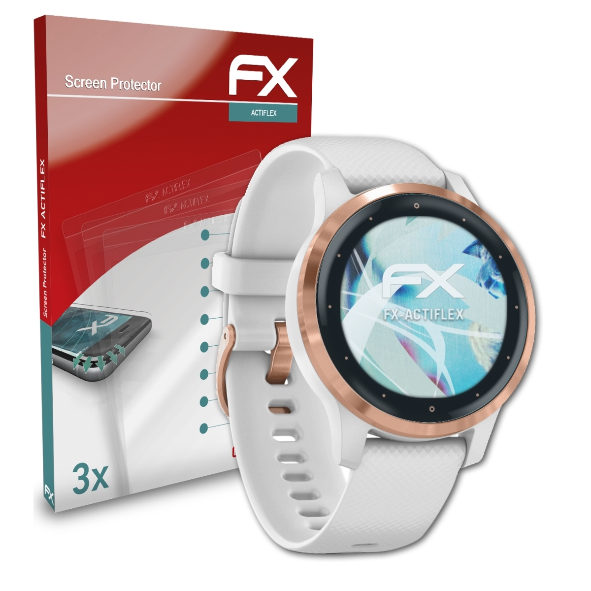 ATFOLIX 3x FX-ActiFleX Displayschutz(für Garmin 4s) Vivoactive