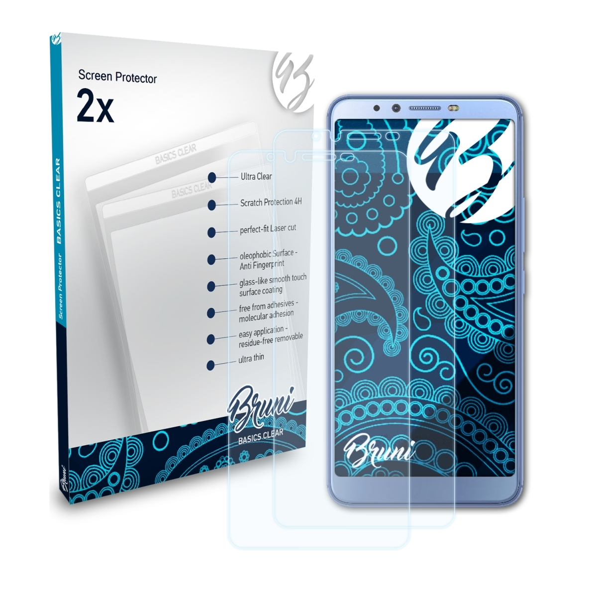 BRUNI 2x X) Schutzfolie(für Tecno Camon Basics-Clear