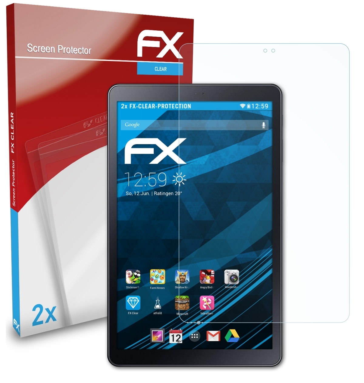 Galaxy 2x Tab A Displayschutz(für Samsung ATFOLIX FX-Clear 10.5)