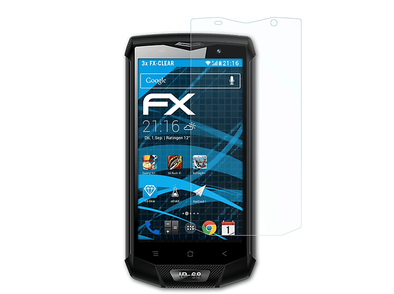ATFOLIX 3x FX-Clear Displayschutz(für Blackview BV8000 Pro)