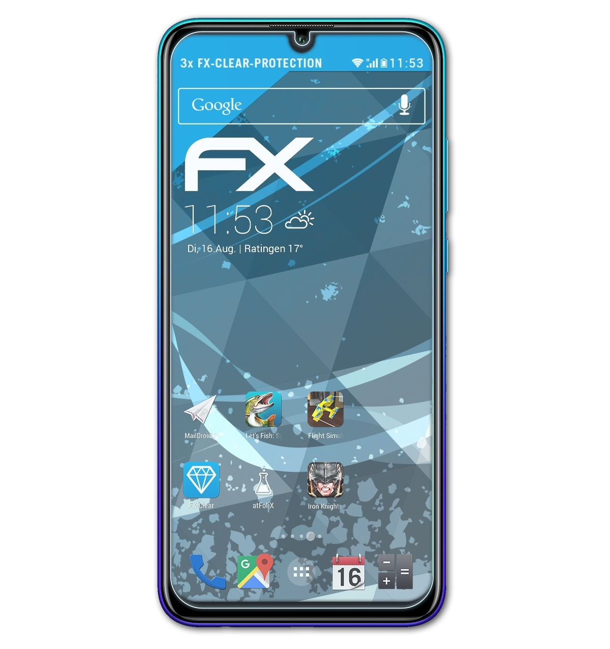 P Smart 2020) ATFOLIX Huawei Displayschutz(für FX-Clear 3x