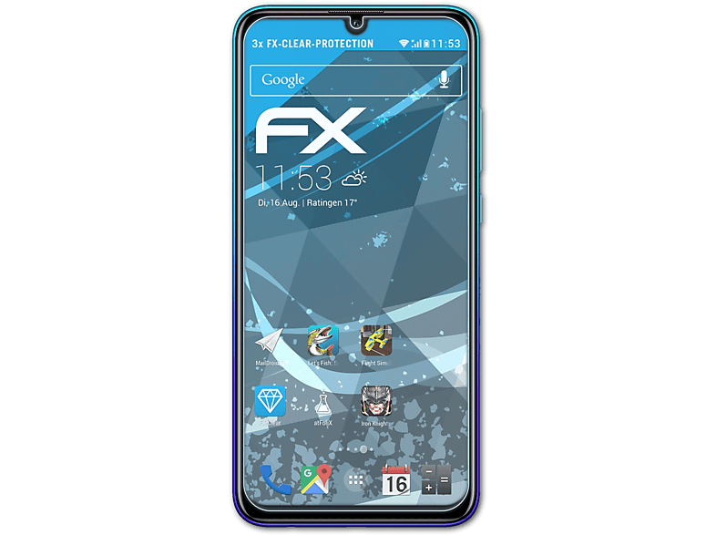 3x Huawei Smart P Displayschutz(für 2020) ATFOLIX FX-Clear