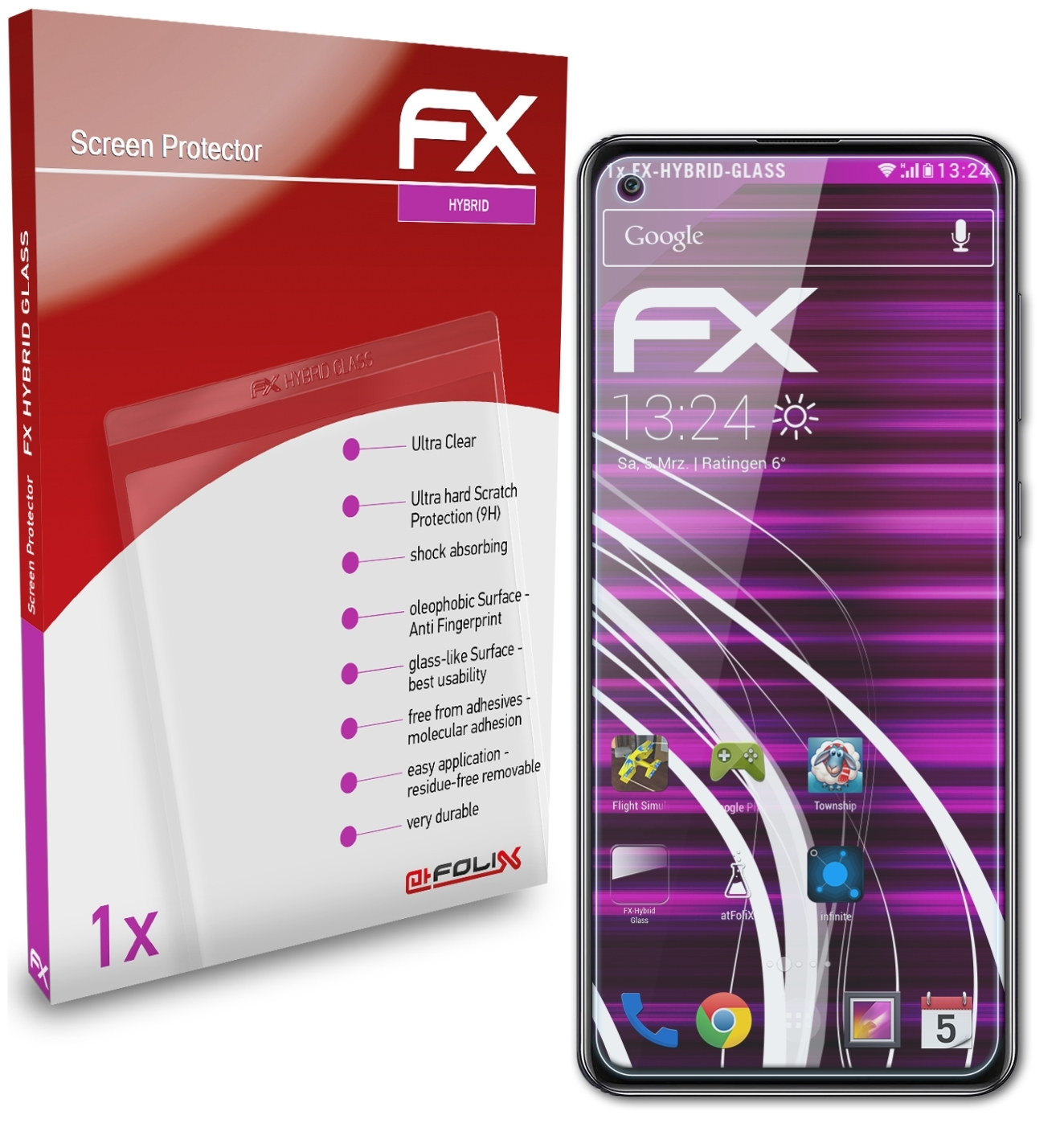 ATFOLIX FX-Hybrid-Glass Schutzglas(für Samsung Galaxy A21s)