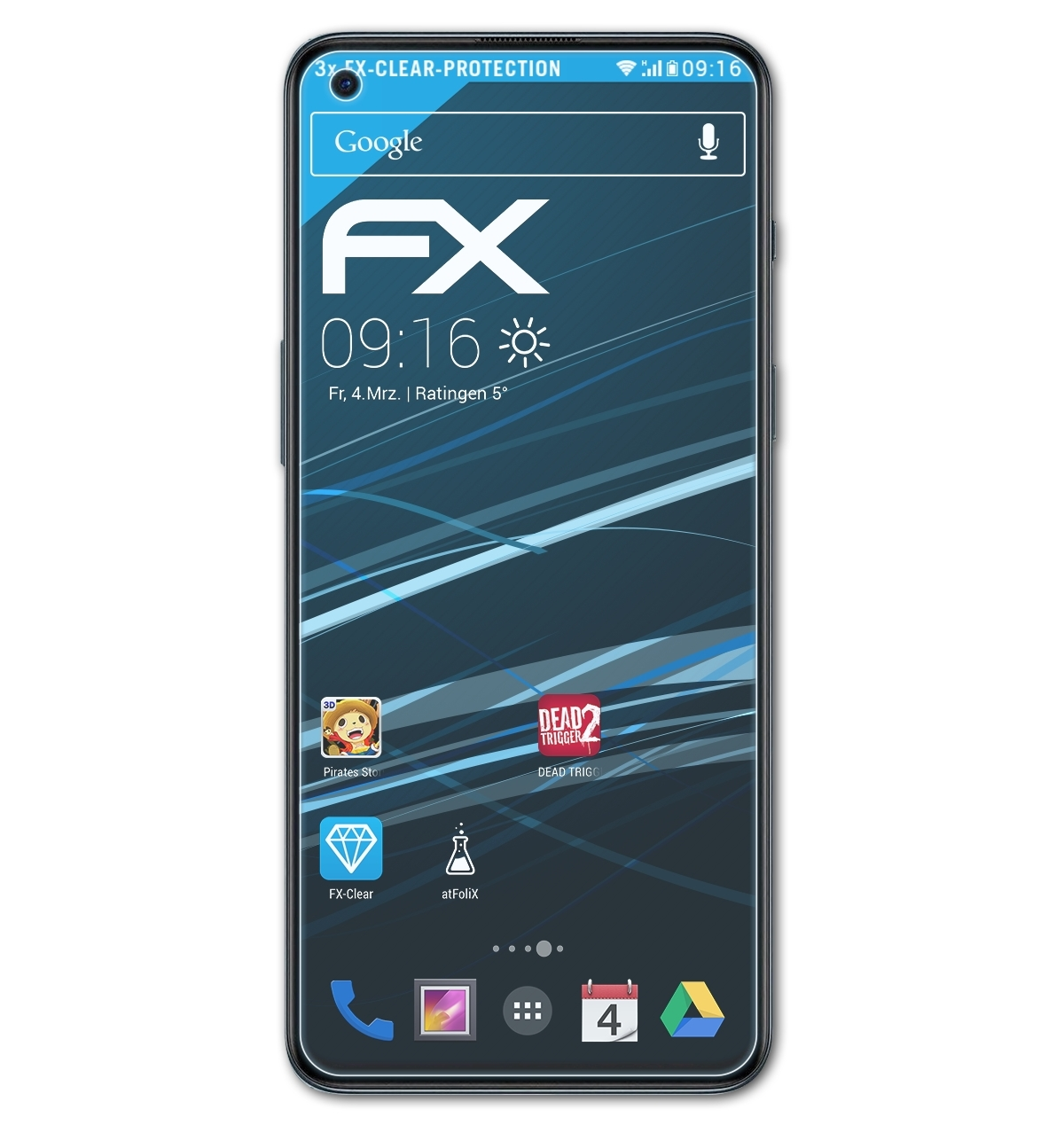 Displayschutz(für OnePlus 3x 2 Nord 5G) ATFOLIX FX-Clear