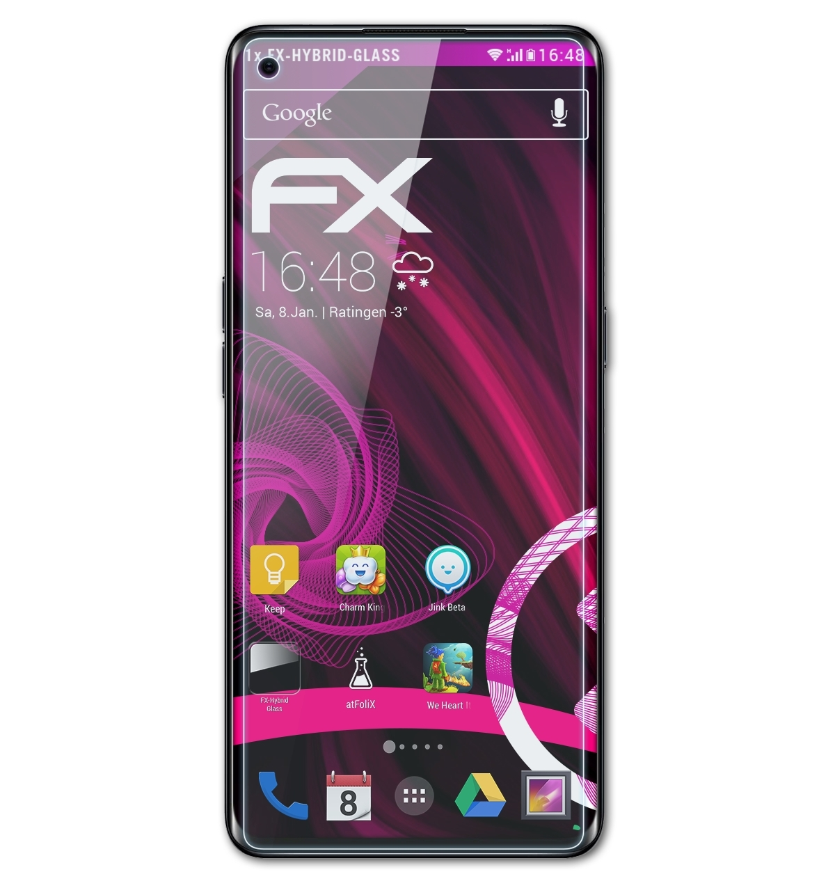 ATFOLIX FX-Hybrid-Glass Schutzglas(für Reno4 Pro) Oppo