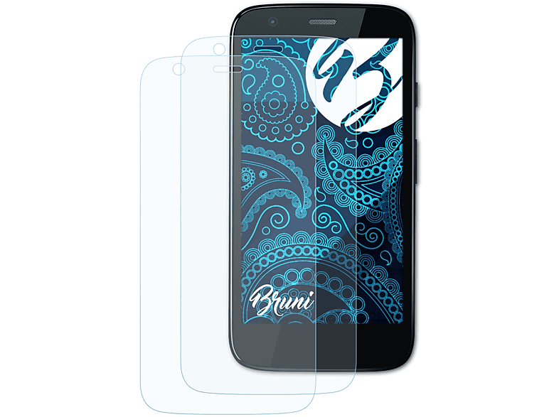 BRUNI 2x Basics-Clear Schutzfolie(für Motorola Moto G (1. Generation 2013))