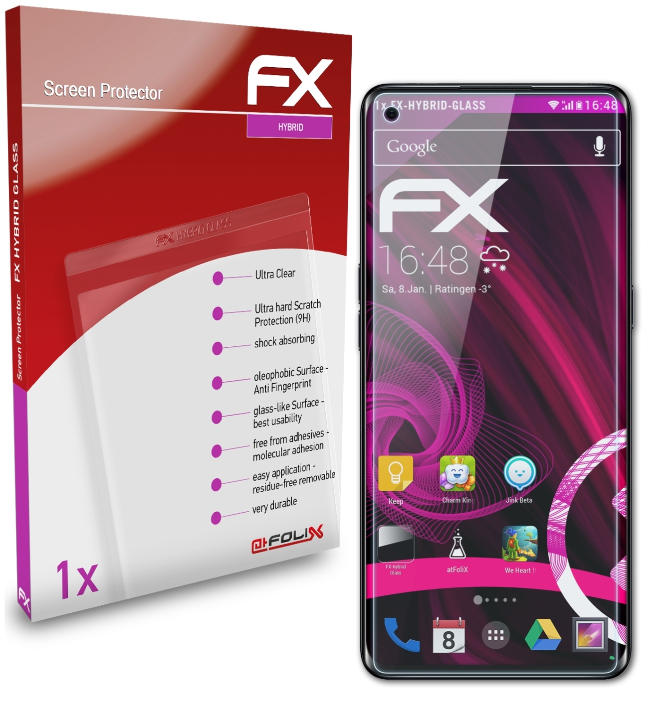 ATFOLIX FX-Hybrid-Glass Schutzglas(für Oppo Pro) Reno4