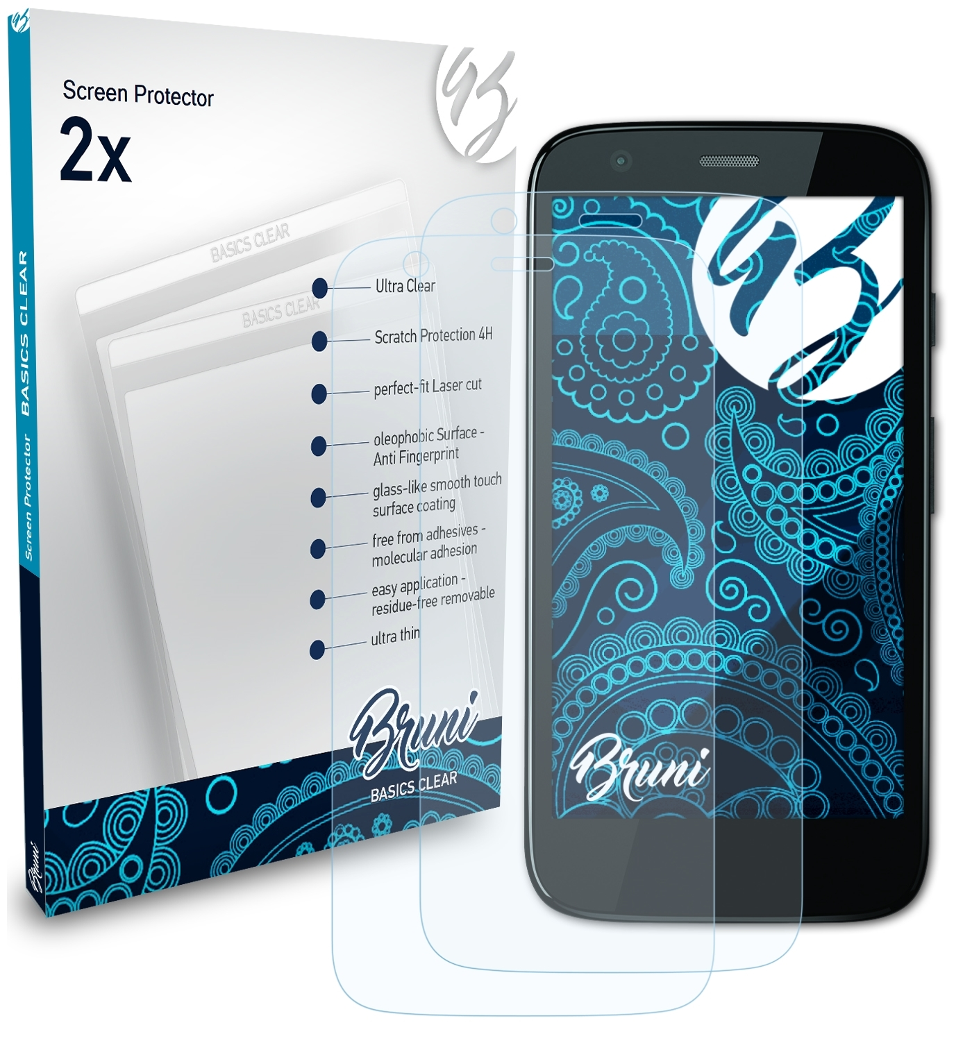 BRUNI 2x Basics-Clear 2013)) Motorola G Schutzfolie(für (1. Moto Generation