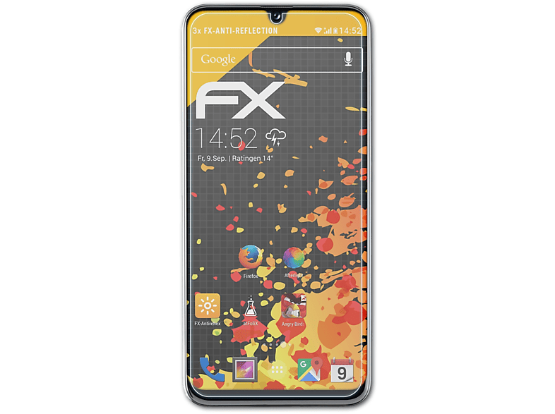 ATFOLIX 3x FX-Antireflex Displayschutz(für Samsung A20e) Galaxy
