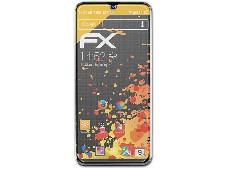 ATFOLIX 3x FX-Antireflex A20e) Samsung Displayschutz(für Galaxy