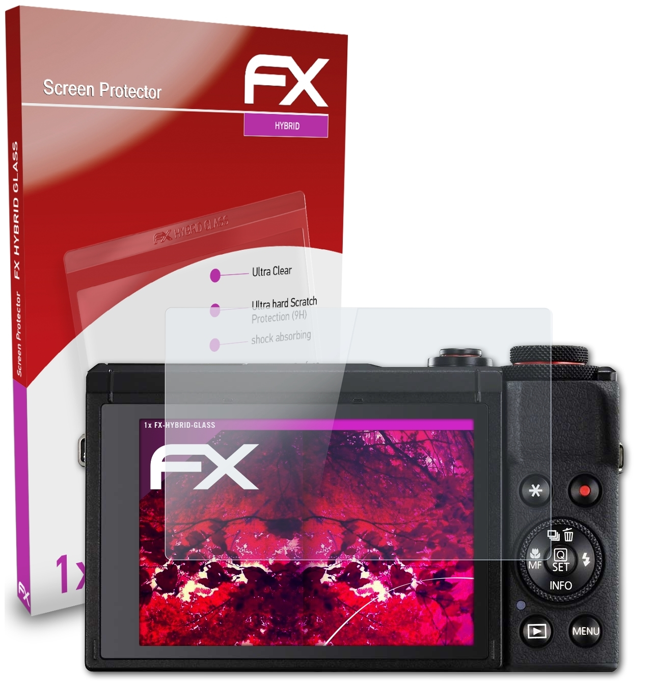 ATFOLIX FX-Hybrid-Glass Mark III) G7 PowerShot X Canon Schutzglas(für