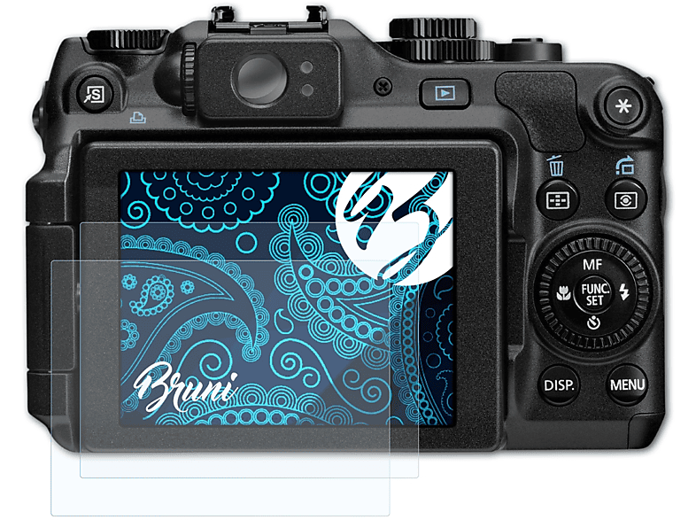 BRUNI 2x Basics-Clear Canon PowerShot Schutzfolie(für G12)