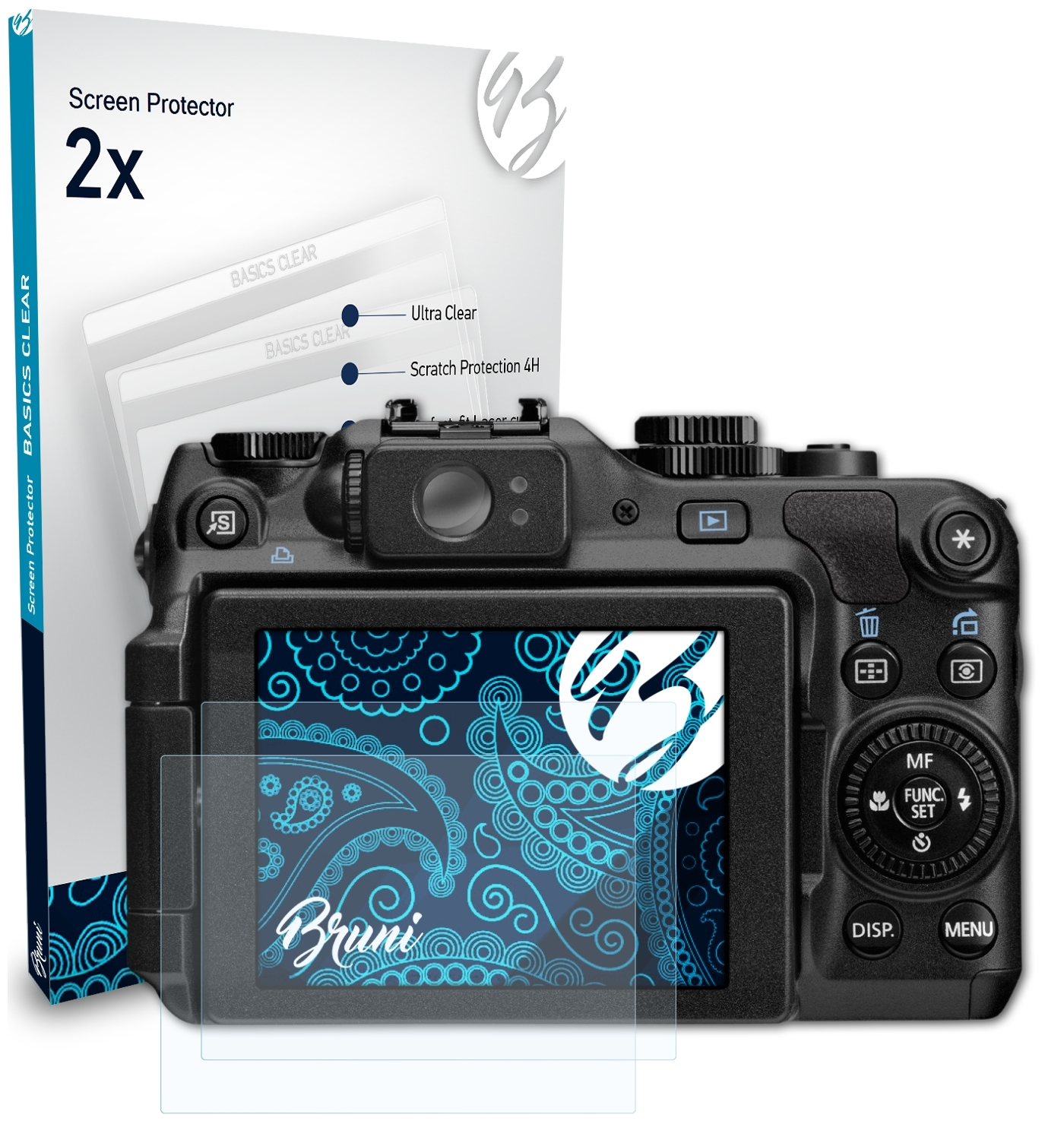 Canon PowerShot 2x BRUNI G12) Basics-Clear Schutzfolie(für
