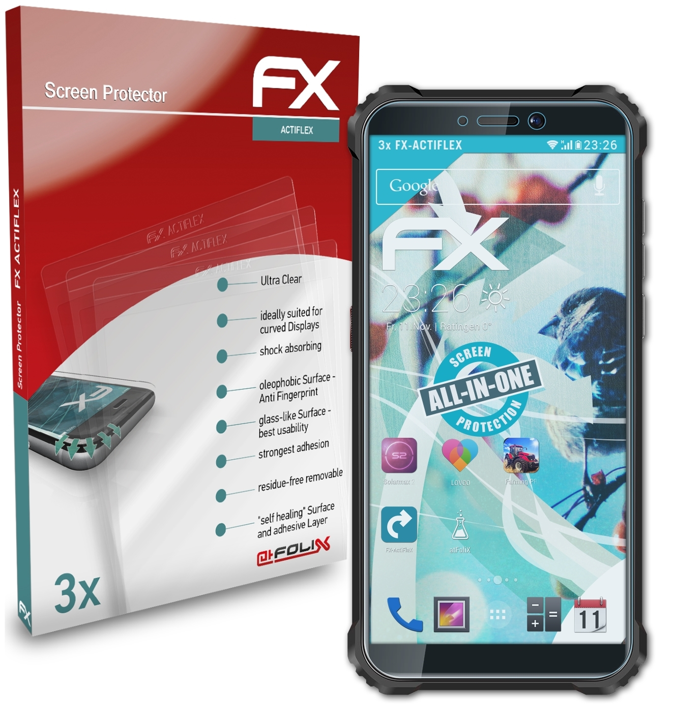 ATFOLIX 3x FX-ActiFleX Displayschutz(für Oukitel WP5 Pro)
