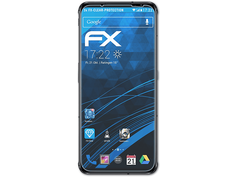 ATFOLIX 3x FX-Clear Displayschutz(für Nubia 6) Red Magic