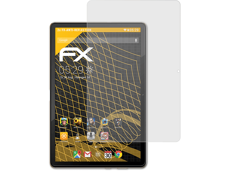 ATFOLIX 2x FX-Antireflex Displayschutz(für Blackview 4G) Slim Tab 10
