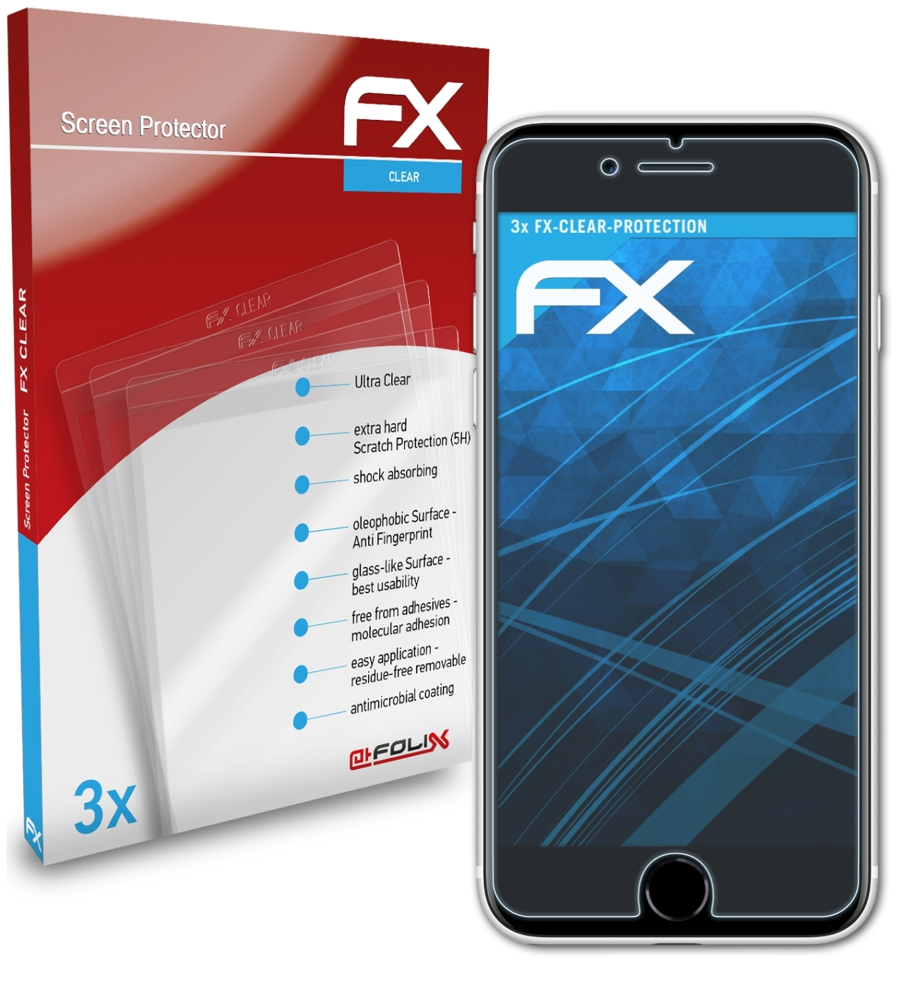 3x SE FX-Clear (2020)) Apple ATFOLIX iPhone Displayschutz(für