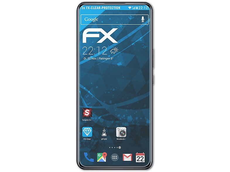 ATFOLIX 3x FX-Clear Displayschutz(für ZTE Axon 30 5G)
