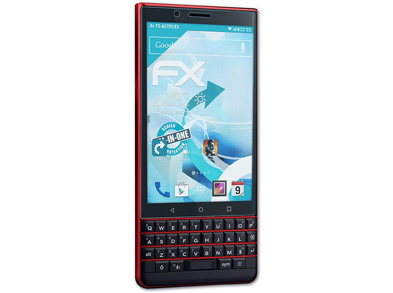 ATFOLIX LE) Blackberry Key2 Displayschutz(für FX-ActiFleX 3x