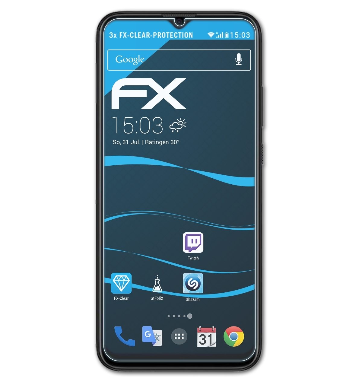 ATFOLIX 3x FX-Clear Displayschutz(für HTC E3) Wildfire