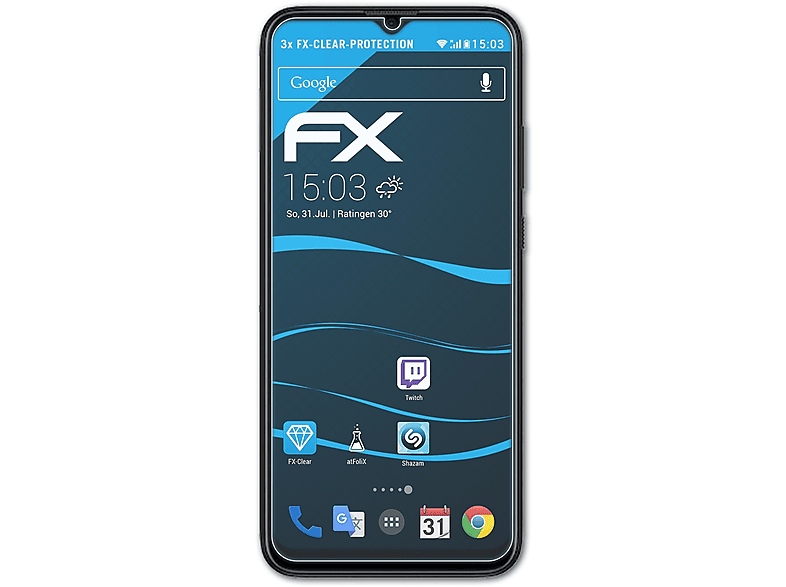 ATFOLIX 3x FX-Clear Displayschutz(für HTC Wildfire E3)
