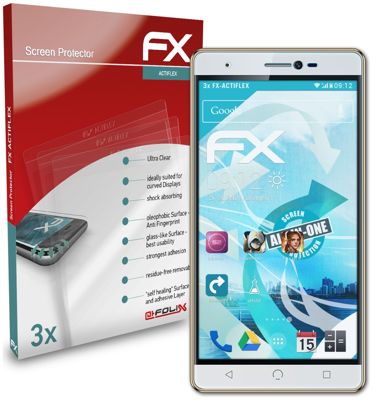 3x Mobile M3) Nuu ATFOLIX Displayschutz(für FX-ActiFleX
